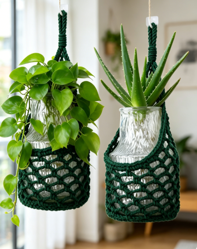 Wall Mounted Plant Hanger Basket for Indoor Plants