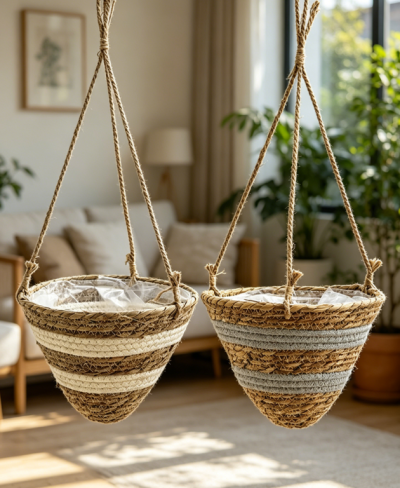 Large Cone Hanging Planter Basket, Wall Flower Holder