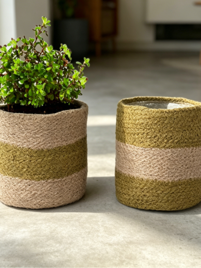 Woven Jute Planter Basket Cover, Decorative Plant Pot Holder